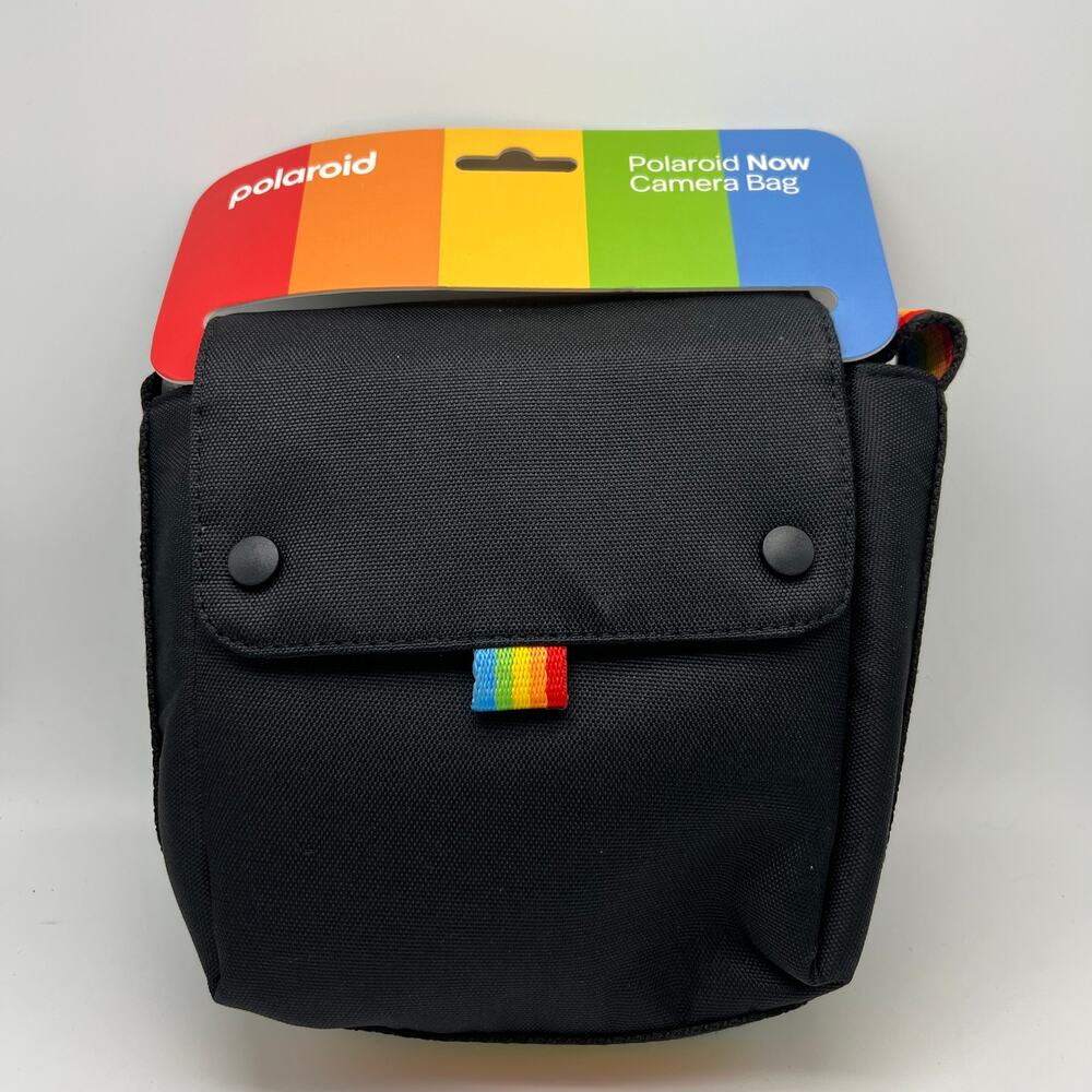 Polaroid Now Spectrum Instant Camera Canvas Travel Bag Black Crossbody Rainbow